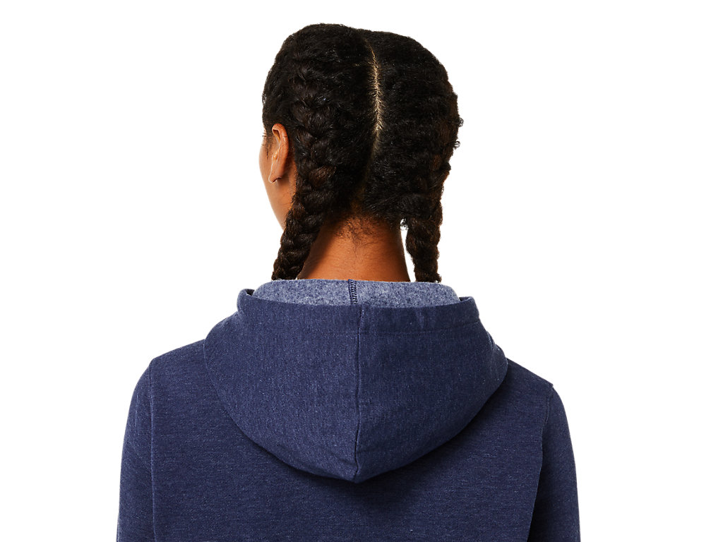 Women's Asics Pullover Hoodie Navy | 7986-USHCW