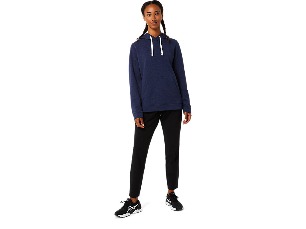 Women's Asics Pullover Hoodie Navy | 7986-USHCW