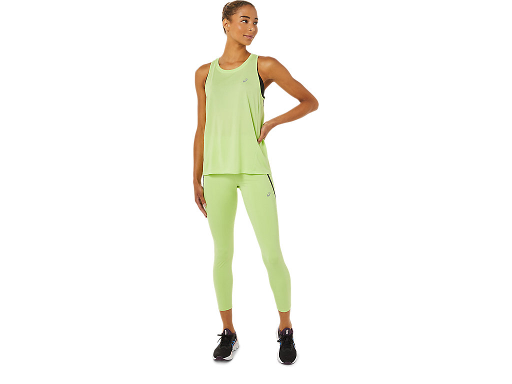 Women's Asics Race High Waist Leggings Light Green | 5179-BEWDI