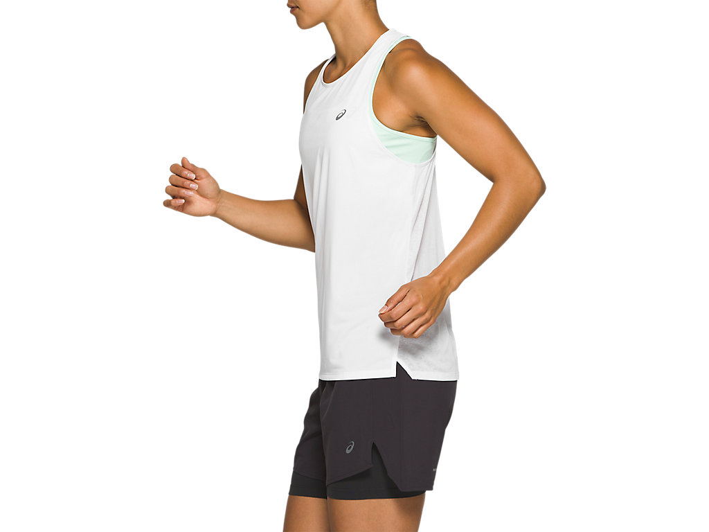 Women's Asics Race Sleeveless T Shirts White | 8290-DWNZL