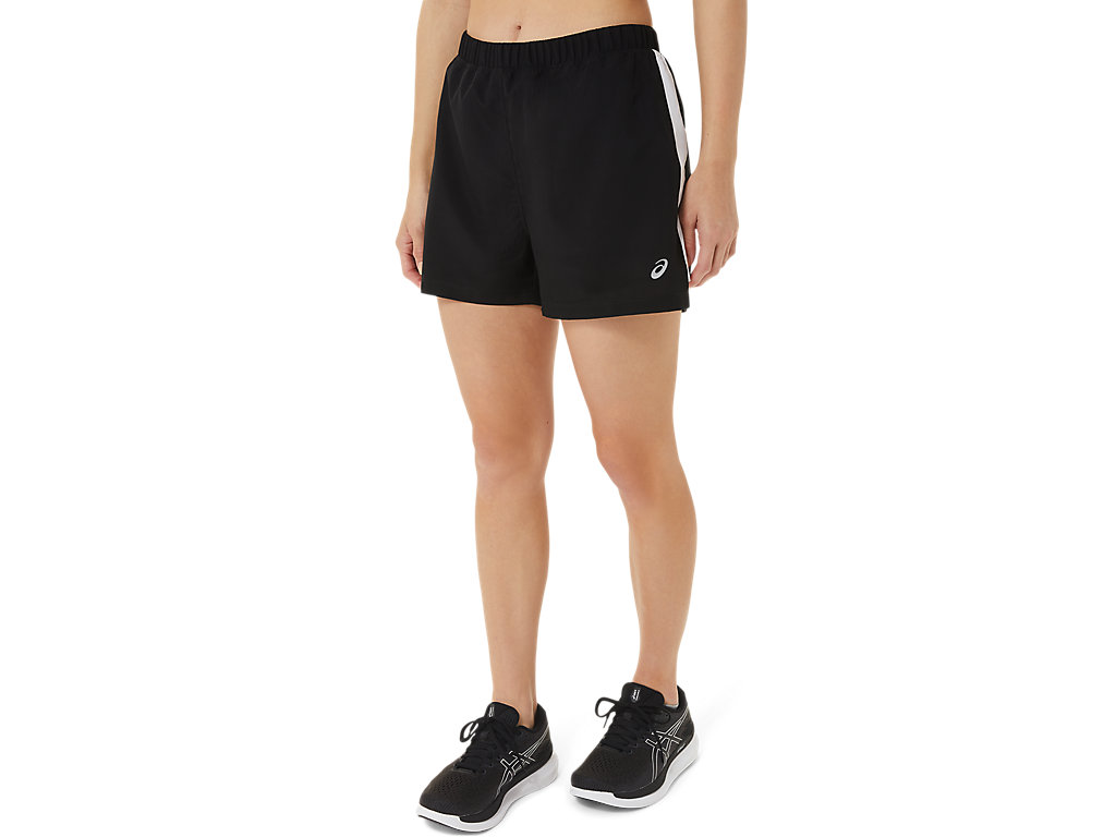 Women\'s Asics Ready-Set 3in Pants Black / White | 0745-RTGBW