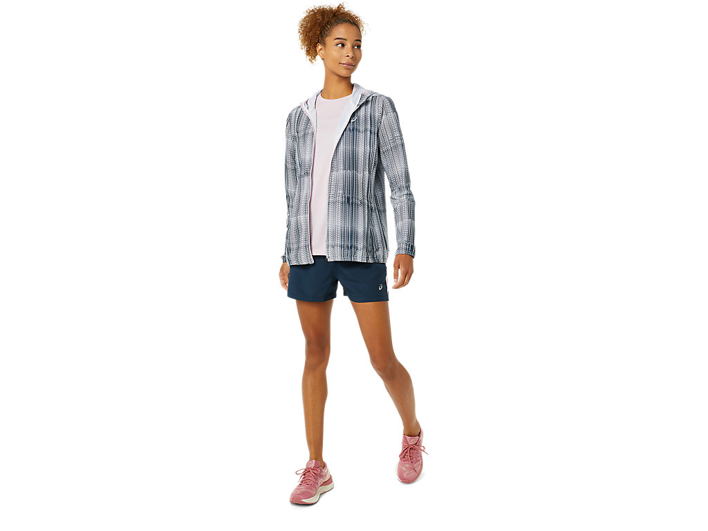 Women's Asics Ready-Set Graphic Jackets Blue / Rose | 0734-ENJQD