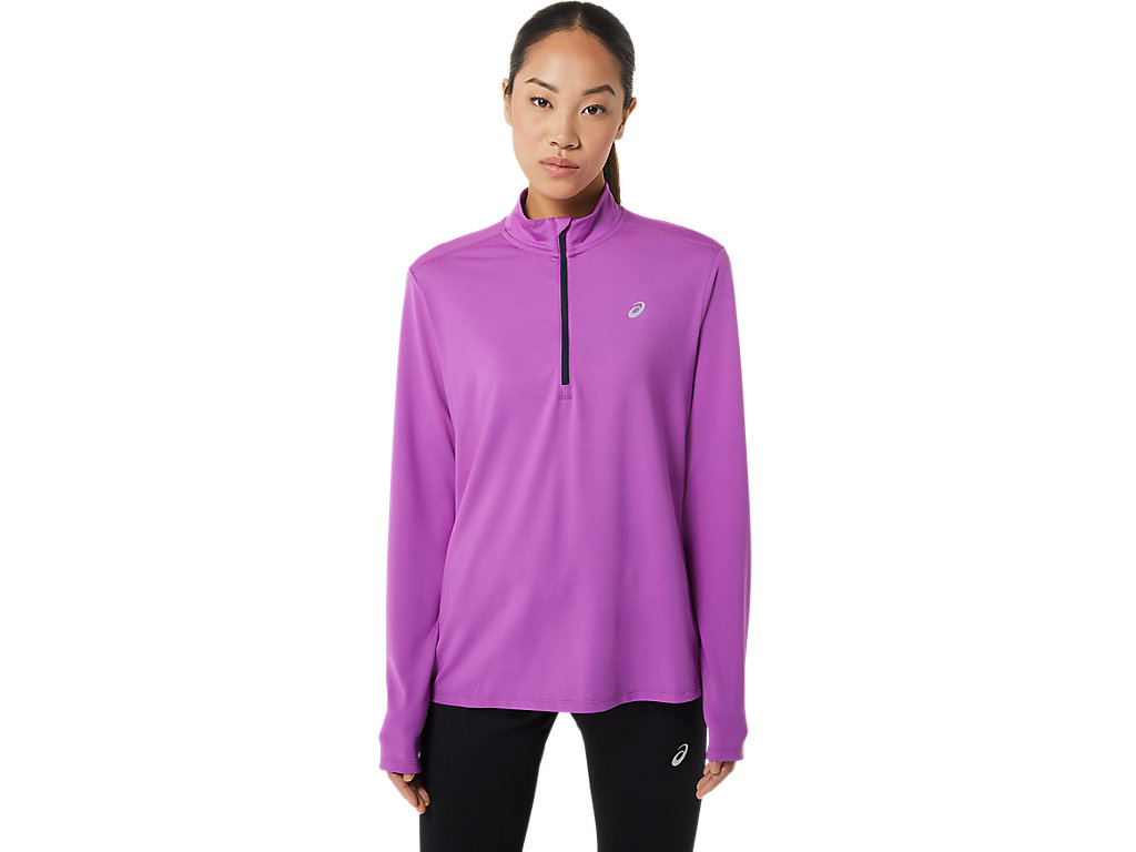 Women\'s Asics Ready-Set Half Zip T Shirts Purple / Blue | 9406-QWERJ