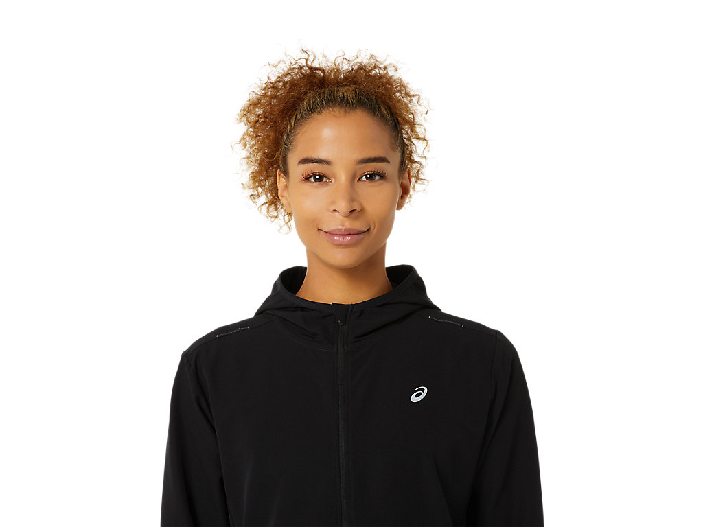 Women's Asics Ready-Set Jackets Black | 3450-UFANI