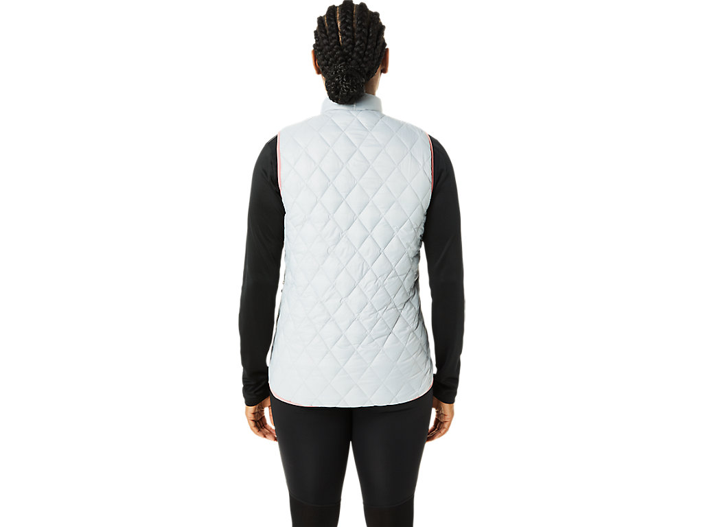 Women's Asics Reverse Insulated Vest Jackets Grey / Rose | 7135-CRUAE