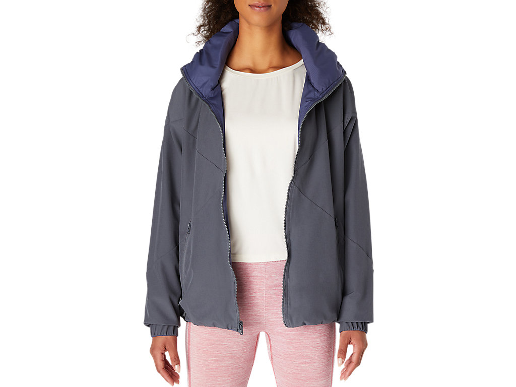 Women's Asics Reversible Jackets Blue / Grey | 3159-SECNK