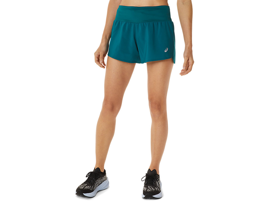 Women\'s Asics Road 3.5in Pants Deep Green | 4892-ONBZK