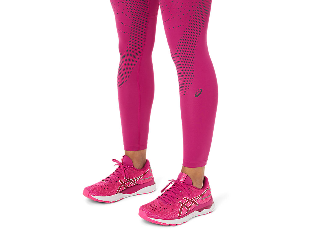 Women's Asics Road Balance Leggings Fuchsia Red | 3864-NTAIW