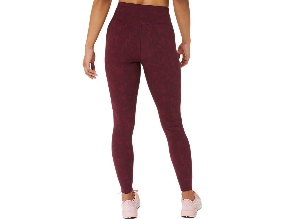 Women's Asics Runkoyo Jacquard Leggings Burgundy | 2861-QGNWC