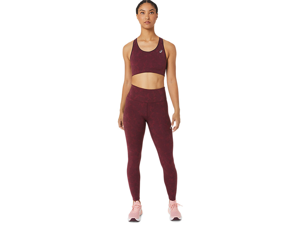 Women's Asics Runkoyo Jacquard Leggings Burgundy | 2861-QGNWC