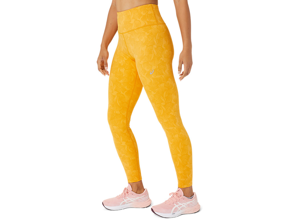 Women's Asics Runkoyo Jacquard Leggings Yellow | 6437-QXTDW