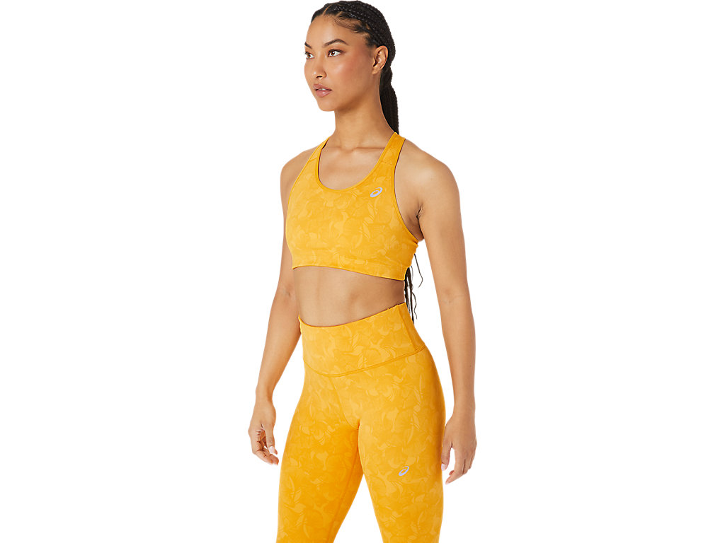 Women's Asics Runkoyo Jacquard Sports Bra Yellow | 0468-HAZPJ