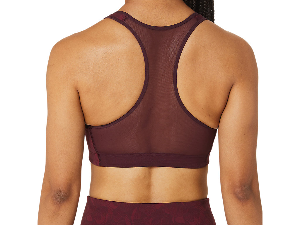 Women's Asics Runkoyo Jacquard Sports Bra Burgundy | 0742-WMPNC