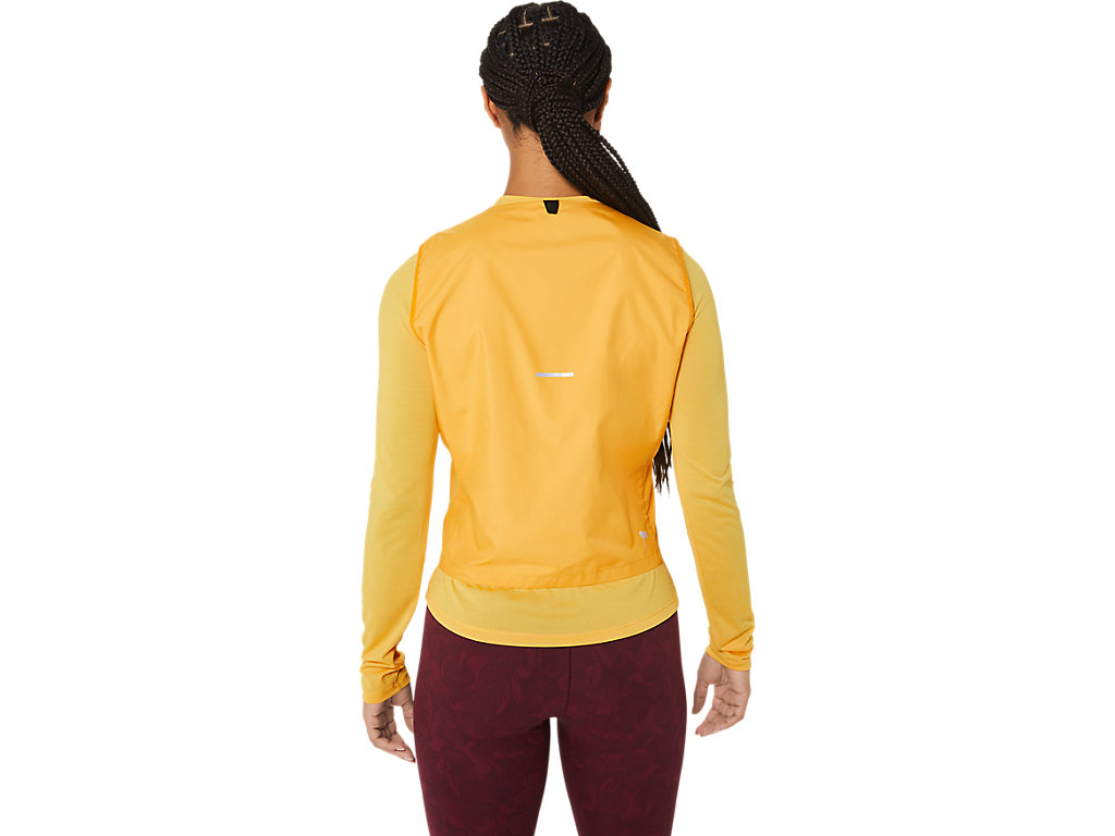 Women's Asics Runkoyo Padded Vest Jackets Yellow | 3807-YQAUK