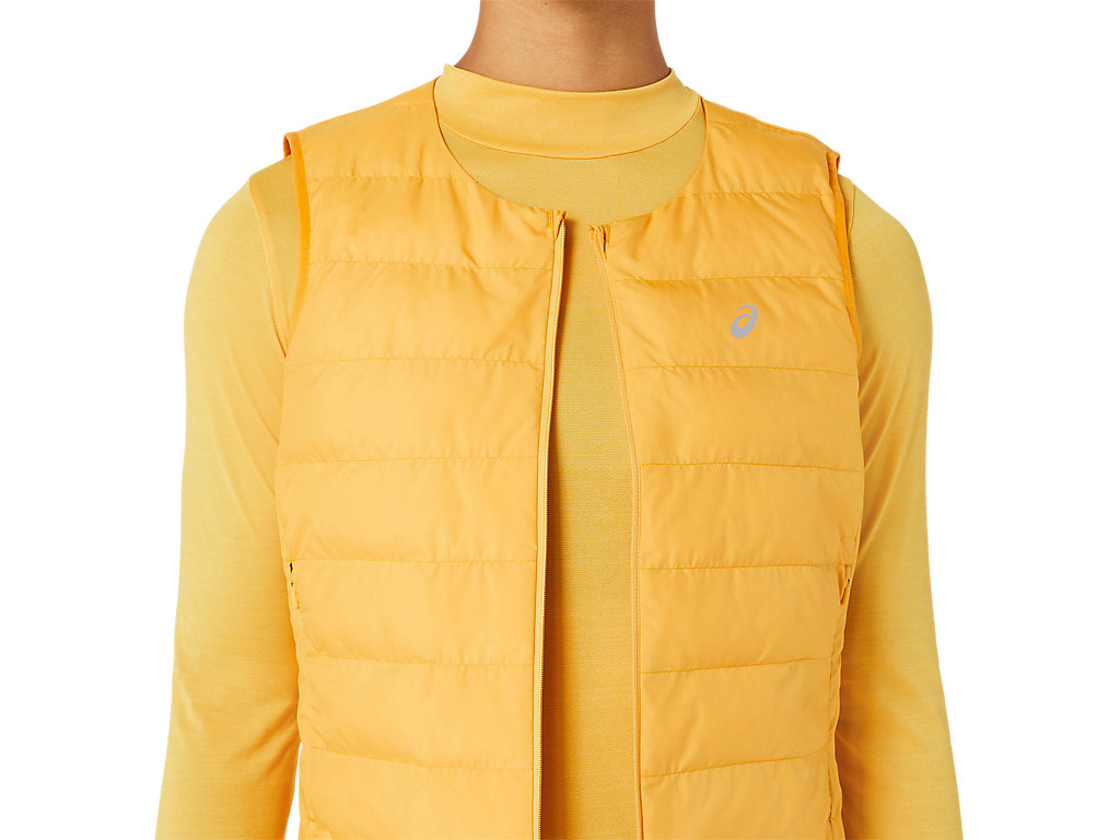 Women's Asics Runkoyo Padded Vest Jackets Yellow | 3807-YQAUK