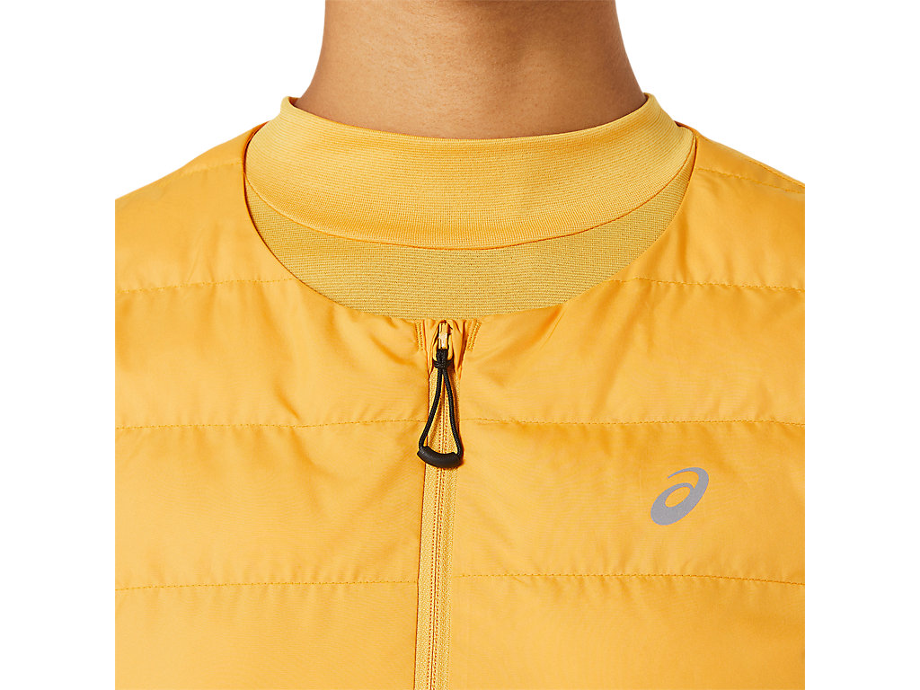 Women's Asics Runkoyo Padded Vest Jackets Yellow | 3807-YQAUK