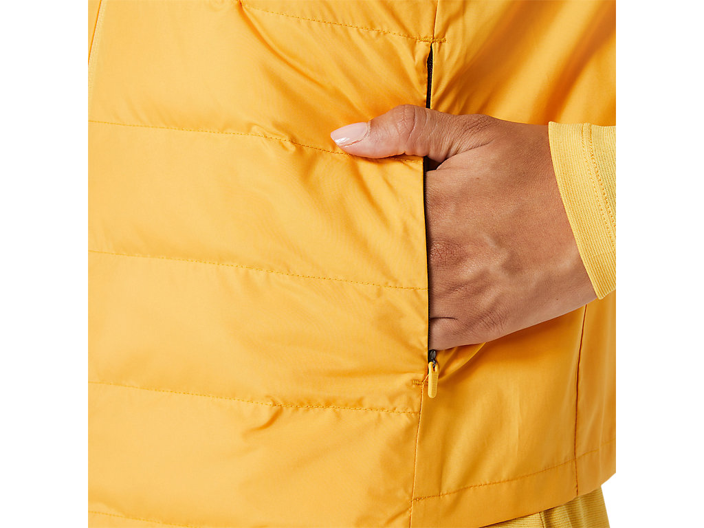 Women's Asics Runkoyo Padded Vest Jackets Yellow | 3807-YQAUK