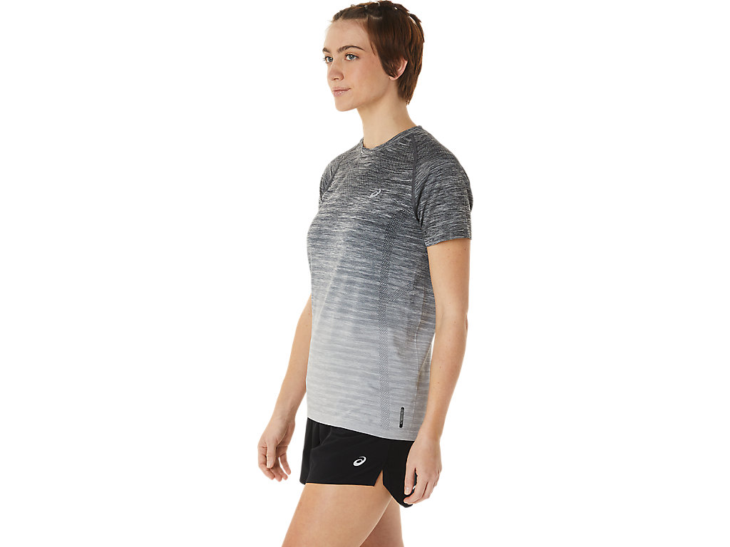 Women's Asics Seamless Sleeve T Shirts Grey / Grey | 1607-DCIHP