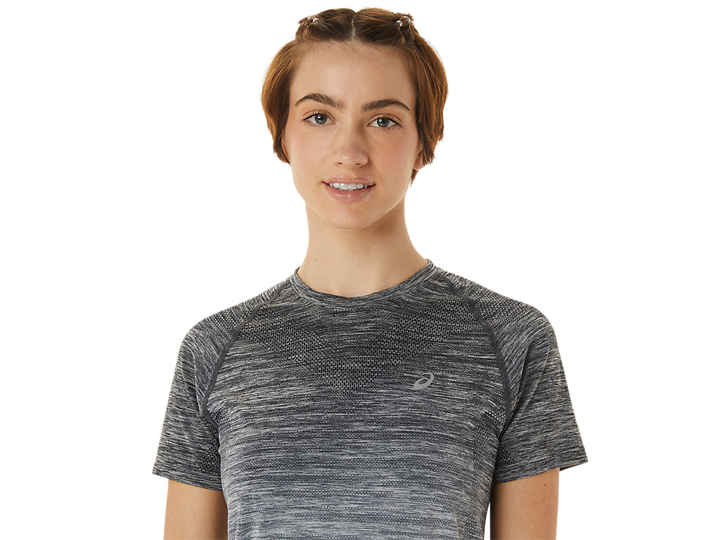 Women's Asics Seamless Sleeve T Shirts Grey / Grey | 1607-DCIHP