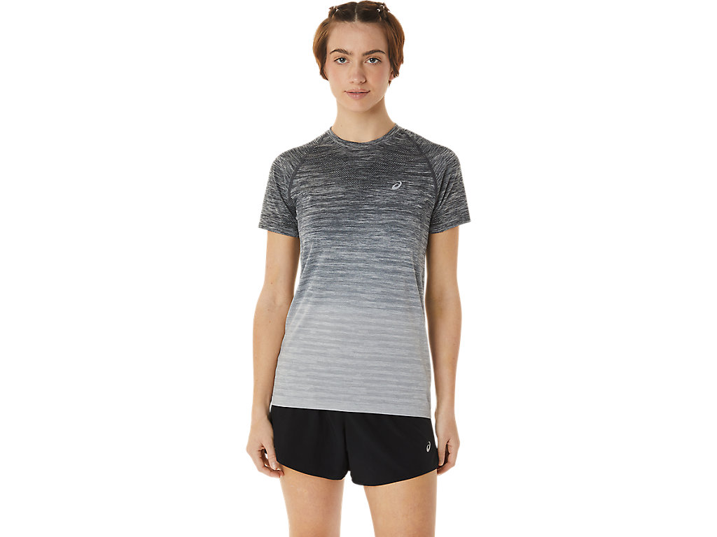 Women\'s Asics Seamless Sleeve T Shirts Grey / Grey | 1607-DCIHP