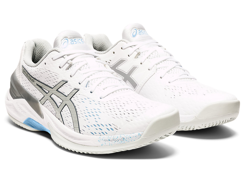 Women's Asics Sky Elite Ff Volleyball Shoes White / Silver | 4236-CAZSF