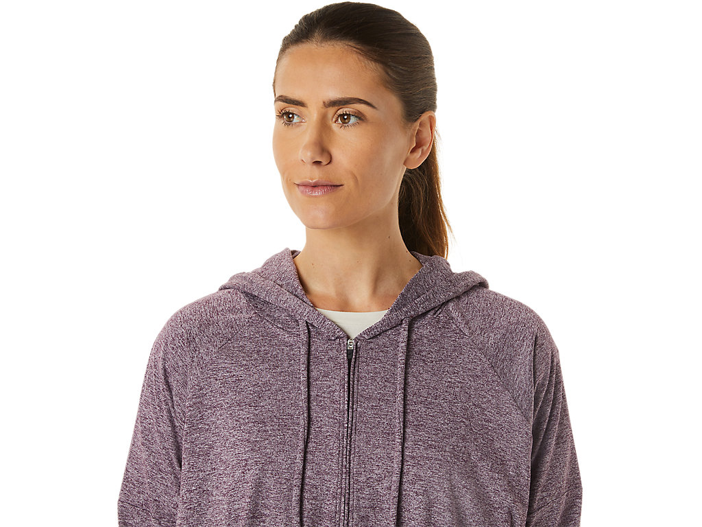 Women's Asics Soft Stretch Knit Full Zip Hoodie Purple | 9683-OEHSP