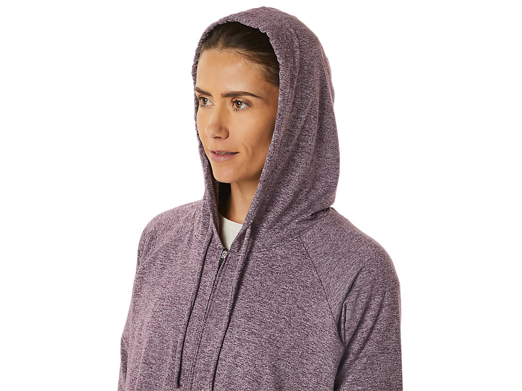 Women's Asics Soft Stretch Knit Full Zip Hoodie Purple | 9683-OEHSP