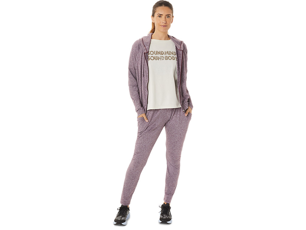 Women's Asics Soft Stretch Knit Pants Purple | 1792-JDORT