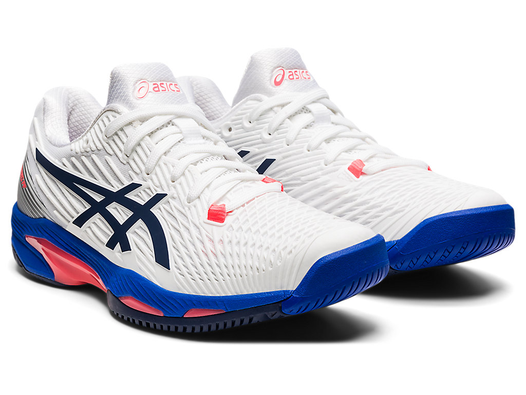 Women's Asics Solution Speed Ff 2 Tennis Shoes White / Navy | 2481-PFHTX