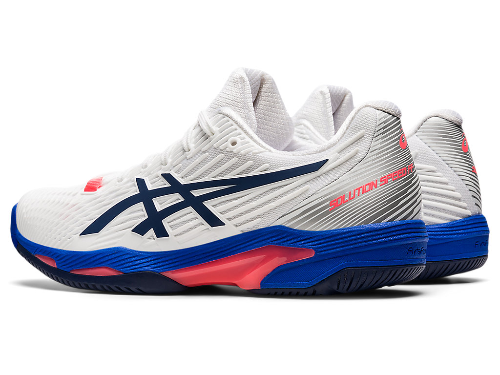 Women's Asics Solution Speed Ff 2 Tennis Shoes White / Navy | 2481-PFHTX