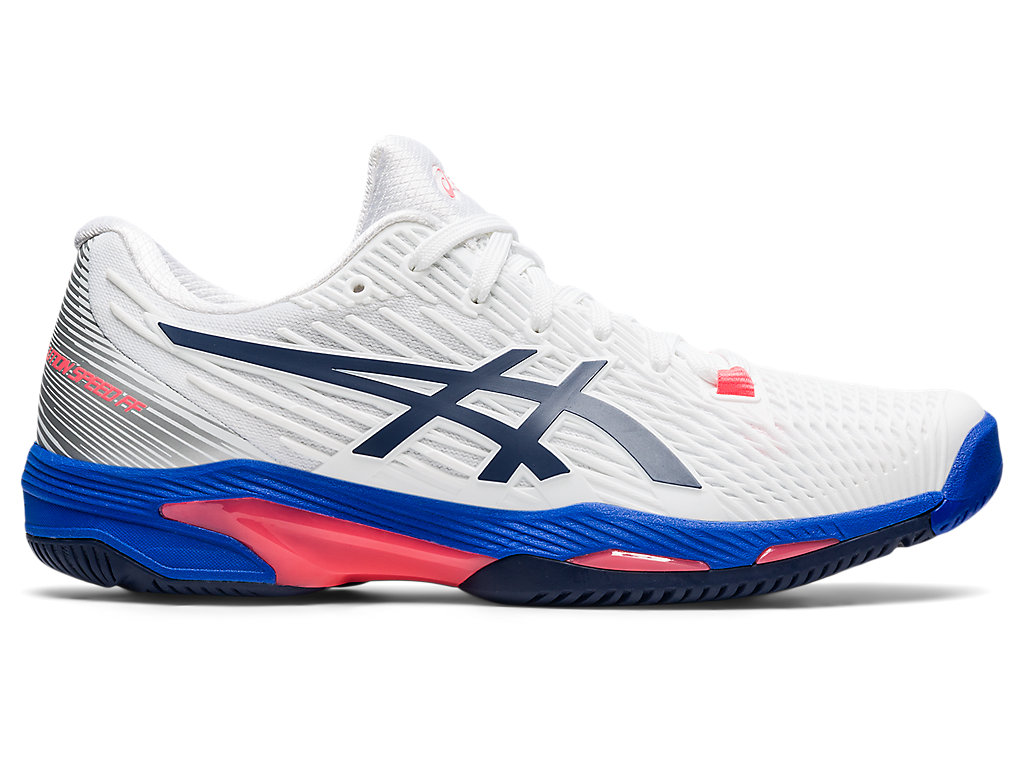 Women\'s Asics Solution Speed Ff 2 Tennis Shoes White / Navy | 2481-PFHTX