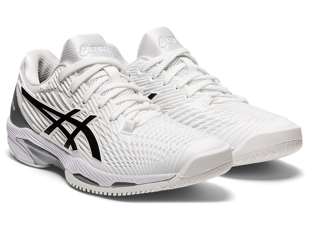 Women's Asics Solution Speed Ff 2 Tennis Shoes White / Black | 6723-SXOYZ