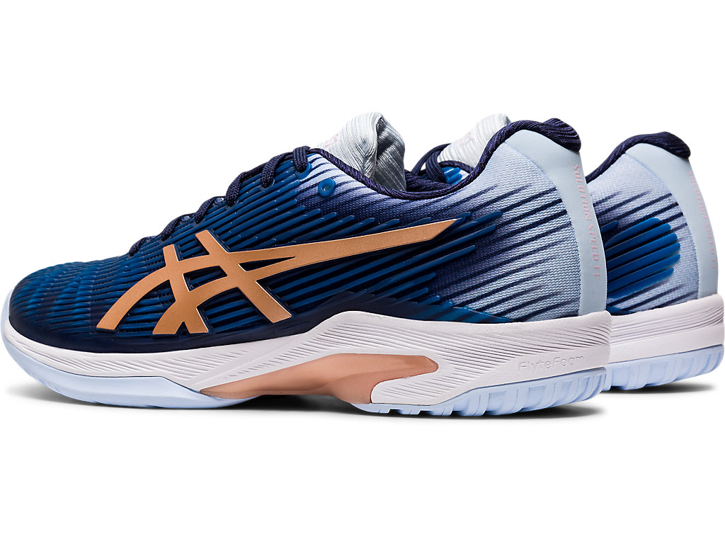 Women's Asics Solution Speed Ff Tennis Shoes Navy / Gold | 1736-KNLCX