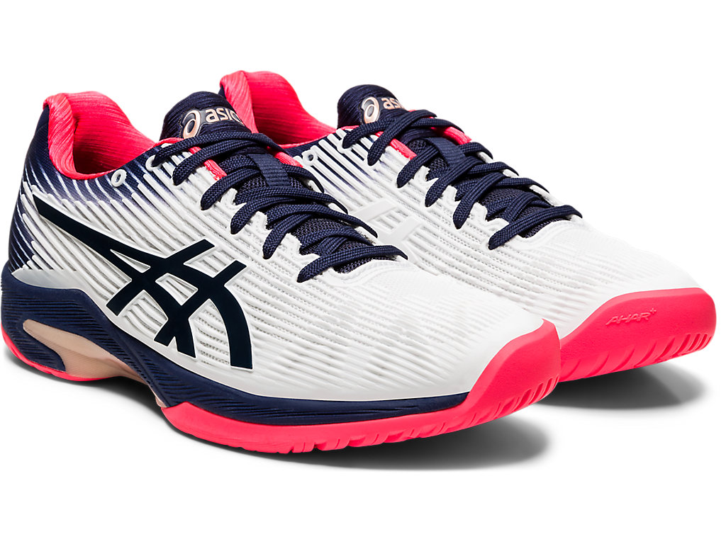 Women's Asics Solution Speed Ff Tennis Shoes White / Navy | 3954-CZOSK