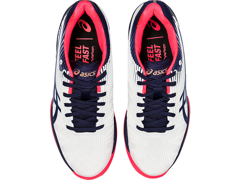 Women's Asics Solution Speed Ff Tennis Shoes White / Navy | 3954-CZOSK