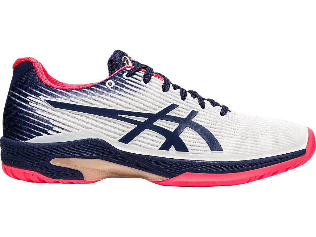 Women\'s Asics Solution Speed Ff Tennis Shoes White / Navy | 3954-CZOSK