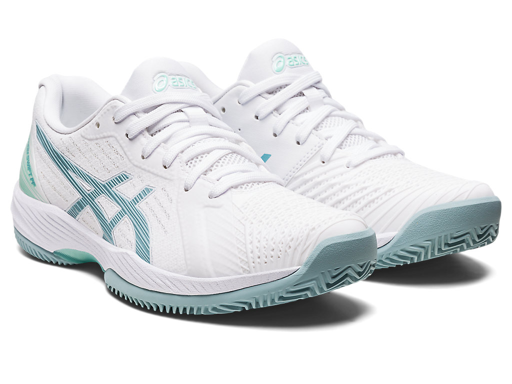 Women's Asics Solution Swift Ff Clay Tennis Shoes White / Blue | 8561-DVWGM