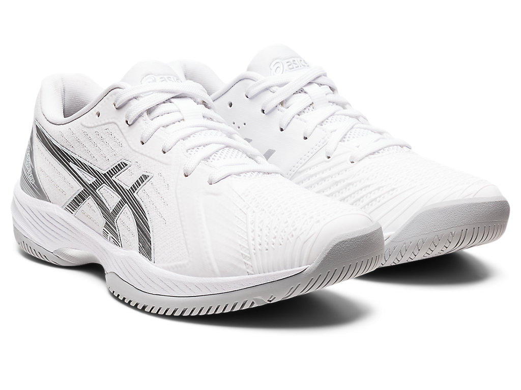 Women's Asics Solution Swift Ff Tennis Shoes White / Silver | 2408-HGQLE