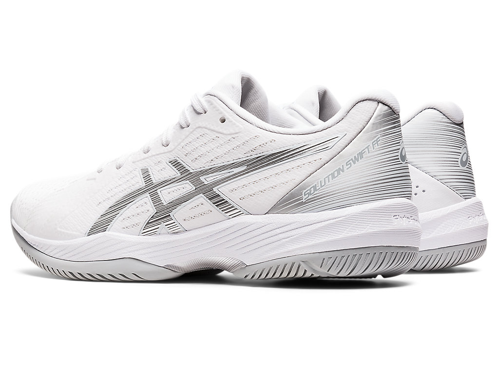 Women's Asics Solution Swift Ff Tennis Shoes White / Silver | 2408-HGQLE