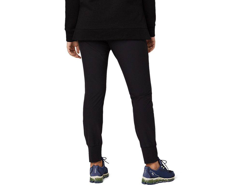 Women's Asics Stretch Tapered Pants Black | 3642-BQINV