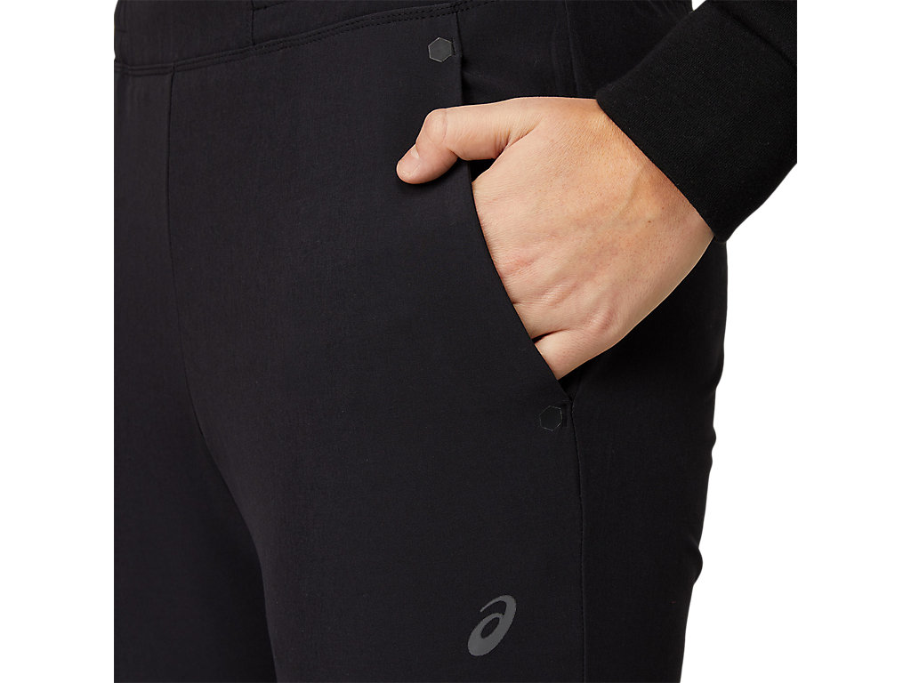 Women's Asics Stretch Tapered Pants Black | 3642-BQINV