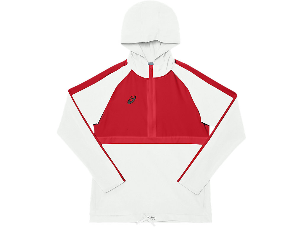 Women's Asics Stretch Woven Track Hoodie Red / White | 7421-RJYEZ