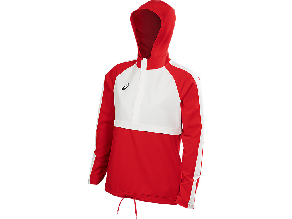 Women\'s Asics Stretch Woven Track Hoodie Red / White | 7421-RJYEZ