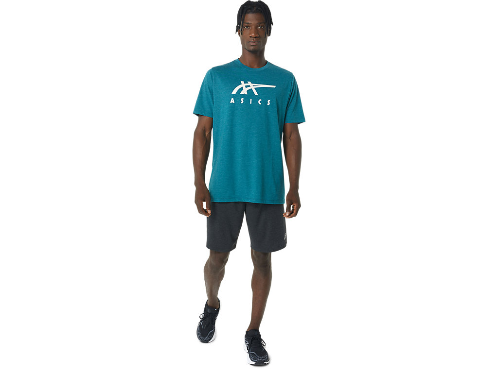 Women's Asics Stripe Sleeve Tee T Shirts Deep Green | 2670-OVZED