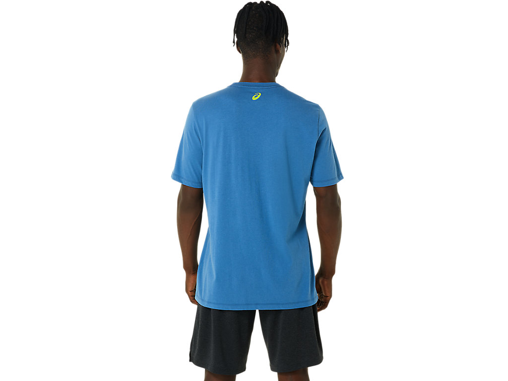 Women's Asics Stripe Sleeve Tee T Shirts AZURE | 6827-ZIYGO