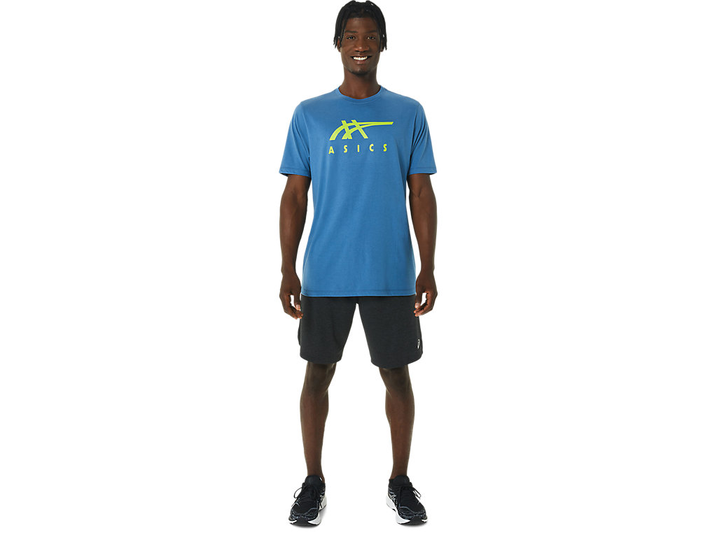 Women's Asics Stripe Sleeve Tee T Shirts AZURE | 6827-ZIYGO