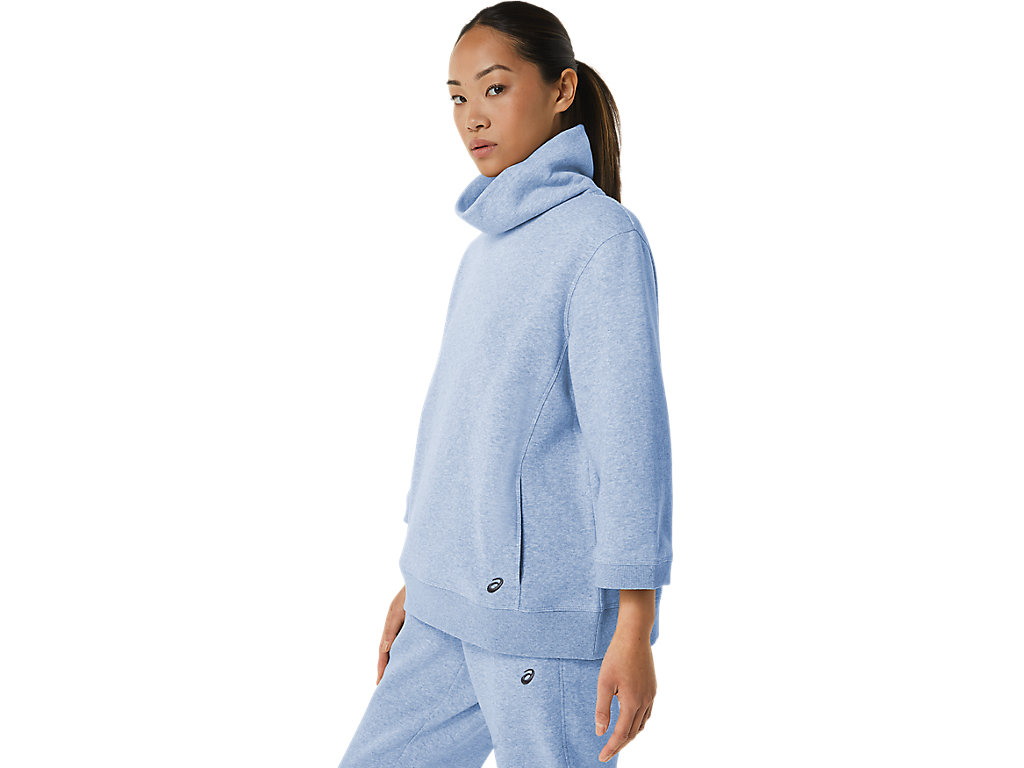 Women's Asics Sunday Sana Fleece Cowl Hoodie Blue | 8714-PCJNY