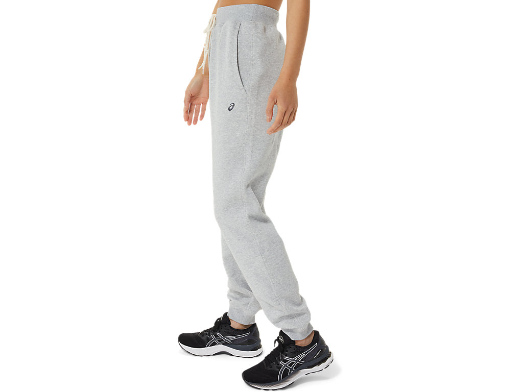 Women's Asics Sunday Sana Fleece Jogger Pants Light Grey | 5647-LCQUI