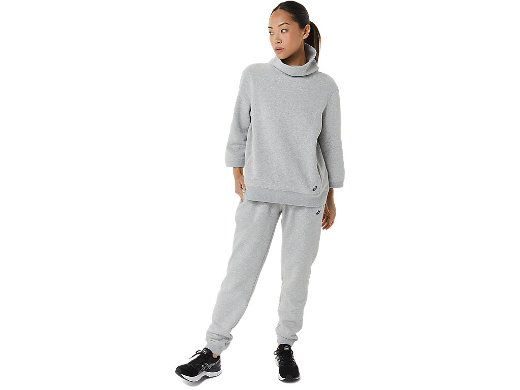 Women's Asics Sunday Sana Fleece Jogger Pants Light Grey | 5647-LCQUI