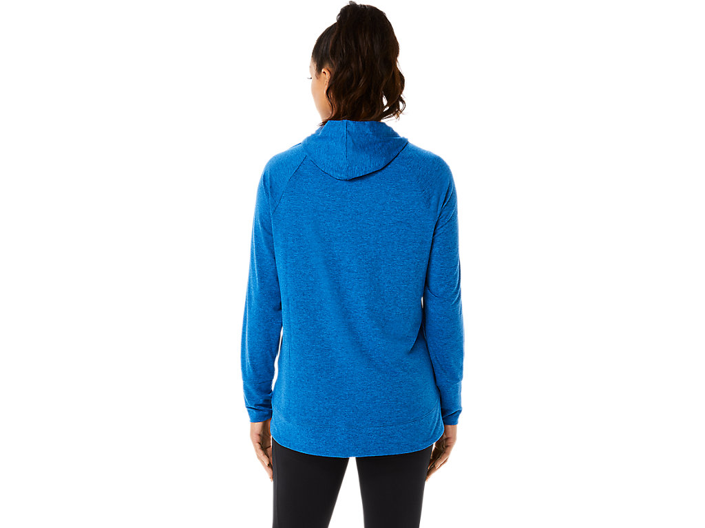 Women's Asics Tech Po Hoodie Blue | 5086-KMTUH